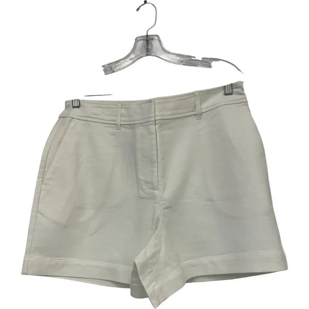 Boden Womens 4" Short UK 14 US 10 Bermuda White Cotton Flat Front R0125 NWT
